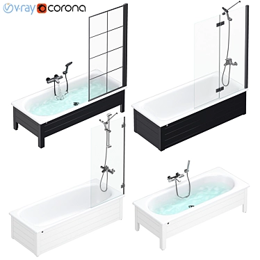 Modern Gustavsberg Bath Set 3D model image 1 