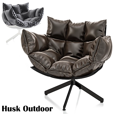 Outdoor Elegance: Husk Armchair 3D model image 1 