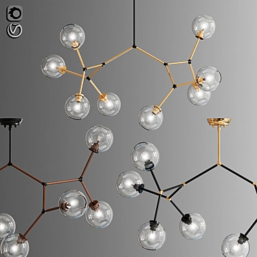 Elegant 8-Light Sputnik Chandelier 3D model image 1 