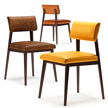 Sleek Leather Copenhagen Chair 3D model image 1 