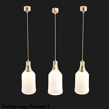 Vintage Cage Pendant Light 3D model image 1 