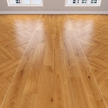 Caramel Oak Parquet: Herringbone, Linear, Chevron 3D model image 1 