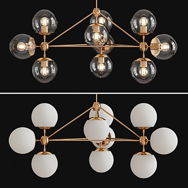 Modo Chandelier - 10 Globes 3D model image 1 