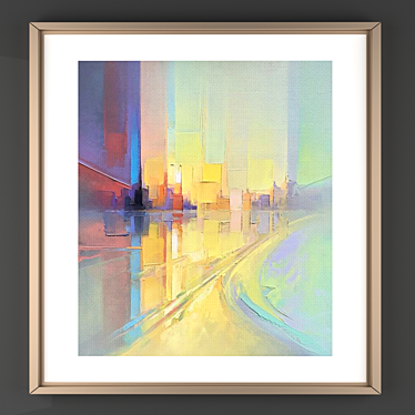 Modern Abstract Art Painting 3D model image 1 