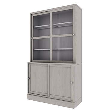 HAVSTA Sliding Door Combination - Gray (121x47x212 cm) 3D model image 1 