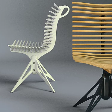 Elegant Skeleton Designer Chair 3D model image 1 