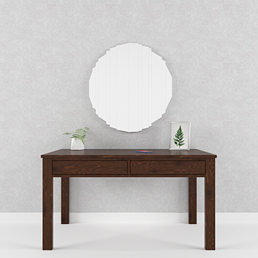 Elegant Mirror and Table Set 3D model image 1 