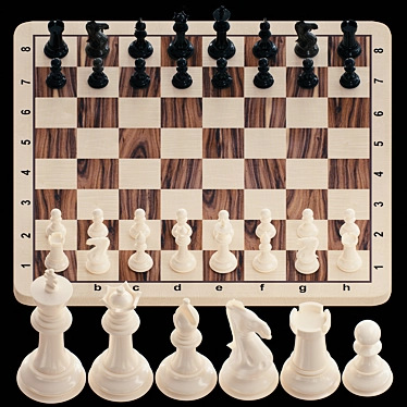 Modern Chess Set 3D model image 1 