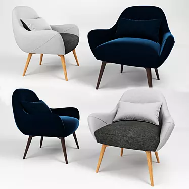 Luxe Lule Accent Armchair: Stylish and Comfortable 3D model image 1 