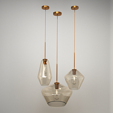 Scandinavian Pendant Lights Set 3D model image 1 