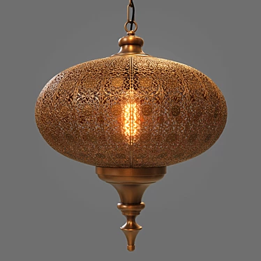 Exquisite Indian Chandelier | Authentic Design & TurboSmooth-Compatible 3D model image 1 