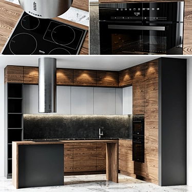 Elegant Kitchen Duo: Blanco Sink & Miele Oven 3D model image 1 
