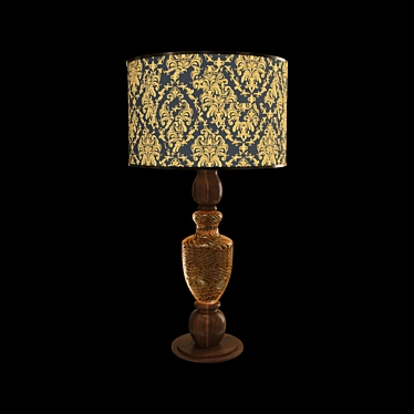 Elegant Wood and Glass Table Lamp 3D model image 1 