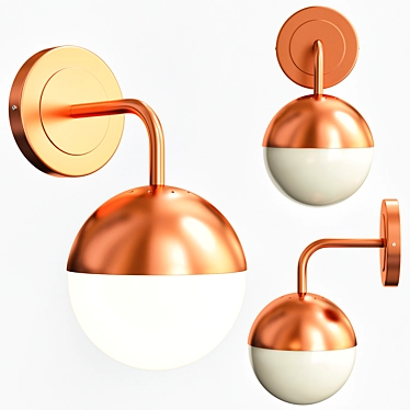 Copper Monochrome Pendant Light 3D model image 1 