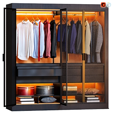 Eracle Dark Wardrobe 3D model image 1 