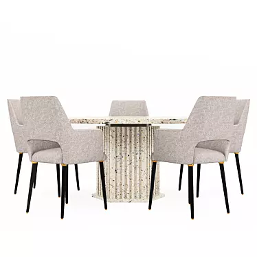 Modern Dining Table Set 3D model image 1 