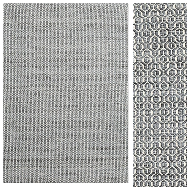 Elegant Alva Carpet - Dark Gray/White 3D model image 1 