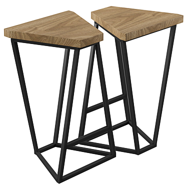 Title: Sleek Loft Bar Stool | 750mm Height 3D model image 1 