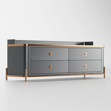 Modern Kayra Chest of Drawers 3D model image 1 