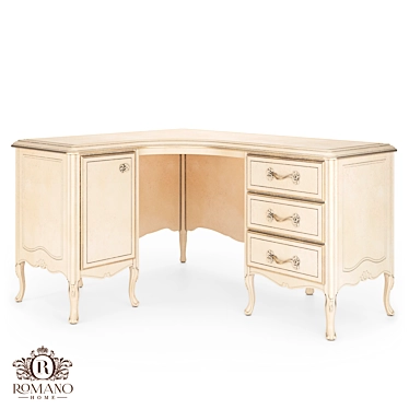 Elegant Romano Home Desk 3D model image 1 