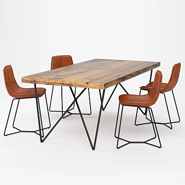 Modern Dining Table Set 3D model image 1 