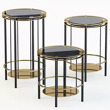 Deco Frame Side Tables 3D model image 1 