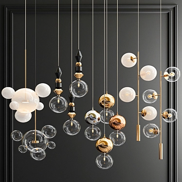 Elegant Hanging Light Collection 3D model image 1 