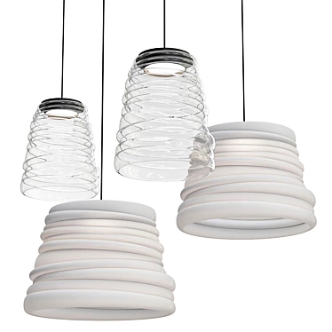 Elegant Glass Pendant Lamp 3D model image 1 