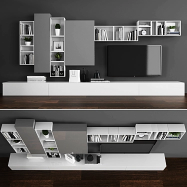 Modern TV Stand Set 092 3D model image 1 