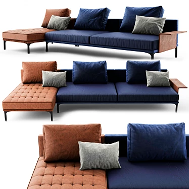 Modern 3-Seater Sofa 3D model image 1 