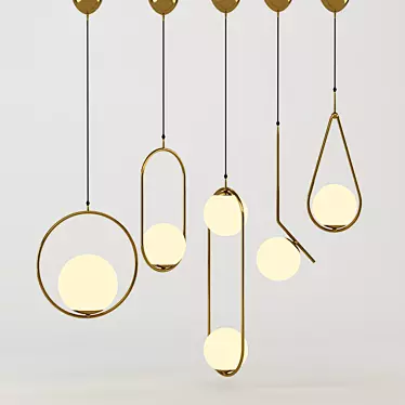 Elegant Pendant Light Collection 3D model image 1 