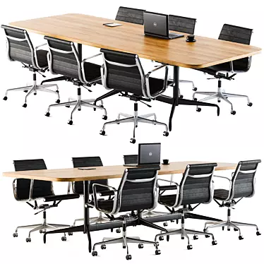 Conference Table Set: Elegant Design 3D model image 1 