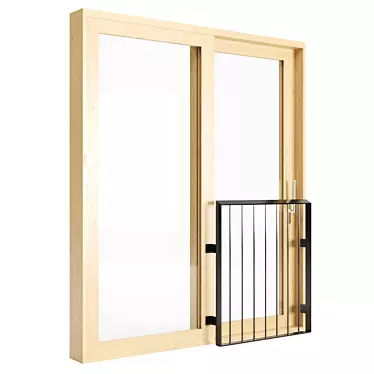 Sleek Sliding Door 3D model image 1 