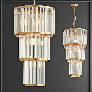 Avery Bronze Chandelier: Elegant & Timeless 3D model image 1 