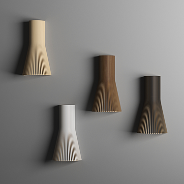 Sleek Birch Wall Lamp: Secto Small 3D model image 1 