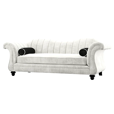 Elegant Flared Arms Chesterfield Sofa 3D model image 1 
