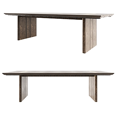 Sleek BALMAIN Oak Dining Table 3D model image 1 