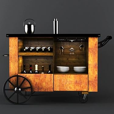 Sleek Bar Buffet: Cool, Stylish, and Functional 3D model image 1 