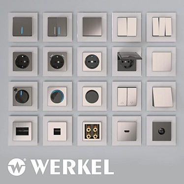 Werkel Nickel Switches & Sockets 3D model image 1 