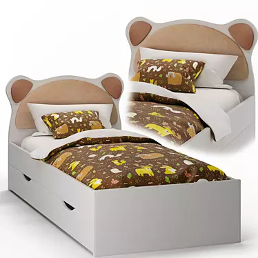 Askona Broony Kids Bed: Stylish and Comfortable 3D model image 1 