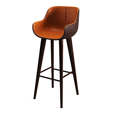 Elegant Leather Bar Stool 3D model image 1 