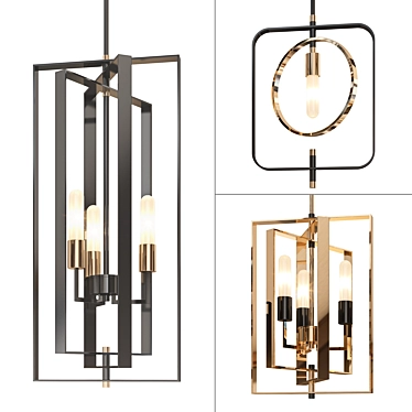 Stylish Pendant Lights Trio 3D model image 1 