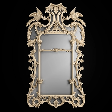 Elegant Chippendale Ho Ho Mirror 3D model image 1 