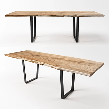 Chudov Metal Desk with Wood Top 3D model image 1 