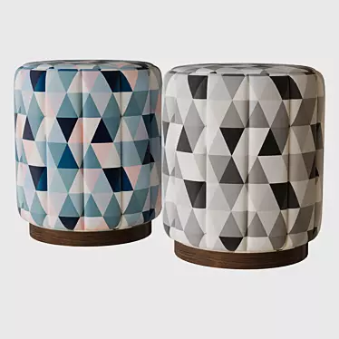 Carter Tirolo Pouf: Chic and Versatile 3D model image 1 