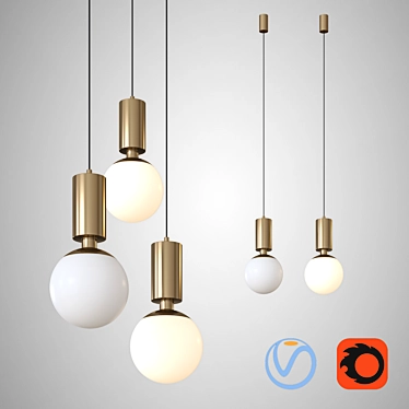 Minimalist Pawn Pendant Lamp 3D model image 1 