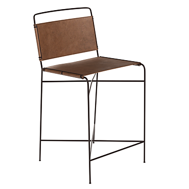 Vintage Wharton Bar Stool - Distressed Brown 3D model image 1 