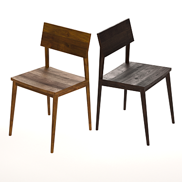 Classic Wood Dining Chair 3D model image 1 