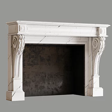 Modern Electric Fireplace: 1050x1467mm 3D model image 1 