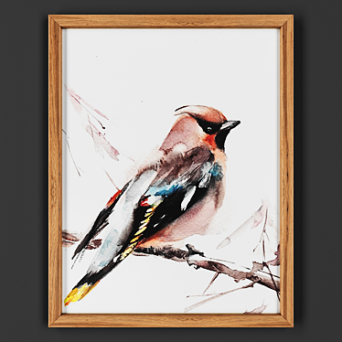 Wooden Frame Art Piece 3D model image 1 